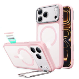 Розов ESR Classic Hybrid MagSafe калъф със стойка за iPhone 17 Pro Max