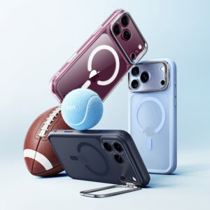 Розов ESR HaloLock калъф за iPhone 17 Pro Max с MagSafe магнитен пръстен