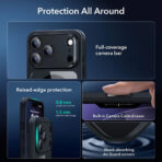 Стъклен протектор за iPhone 17 Pro в комплект с ESR Classic Hybrid HaloLock калъф