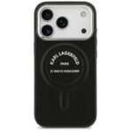 Karl Lagerfeld MagSafe калъф за iPhone 17 Pro с премиум черен дизайн