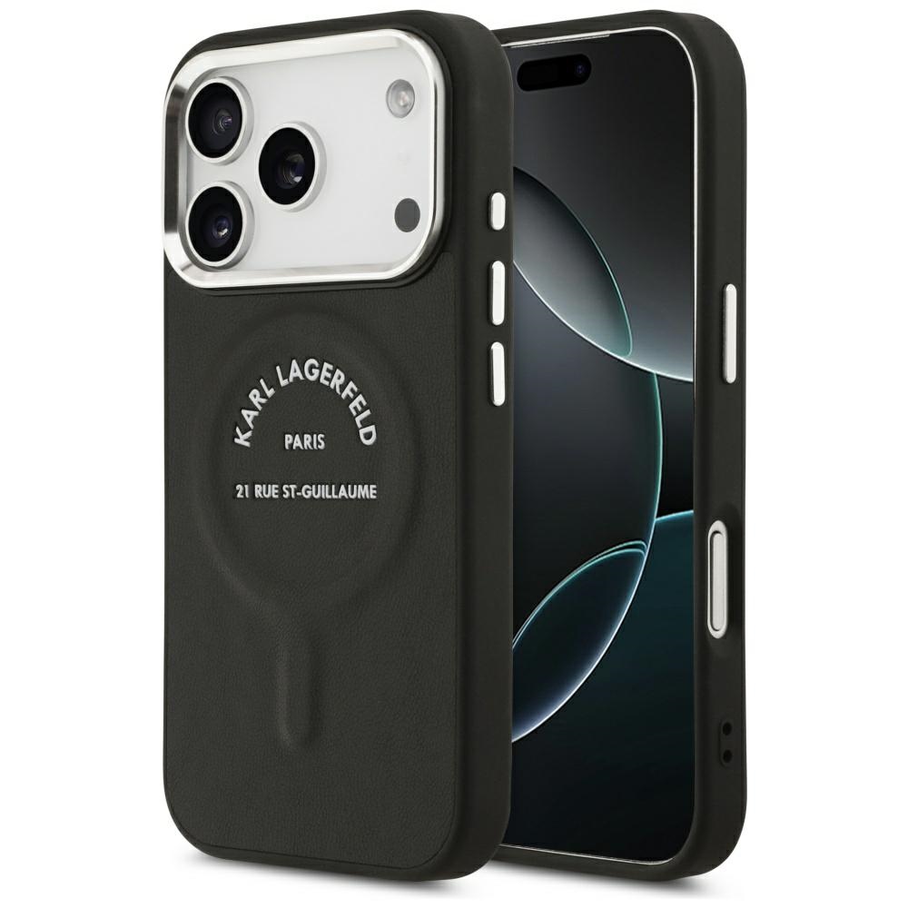 Karl Lagerfeld RSG MagSafe калъф за iPhone 17 Pro Черен Karl Lagerfeld RSG Logo MagSafe калъф за iPhone 17 Pro