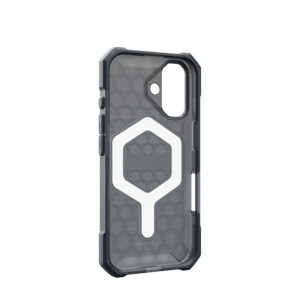 Гръб на UAG Essential Armor кейс за iPhone 17 Pro с полупрозрачен Ash дизайн